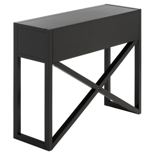 Safavieh Sadie Three Drawer Console Table Slim Entryway Storage with Bold Painted Finish Black CNS9201C