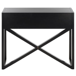 Safavieh Sadie Three Drawer Console Table Slim Entryway Storage with Bold Painted Finish Black CNS9201C