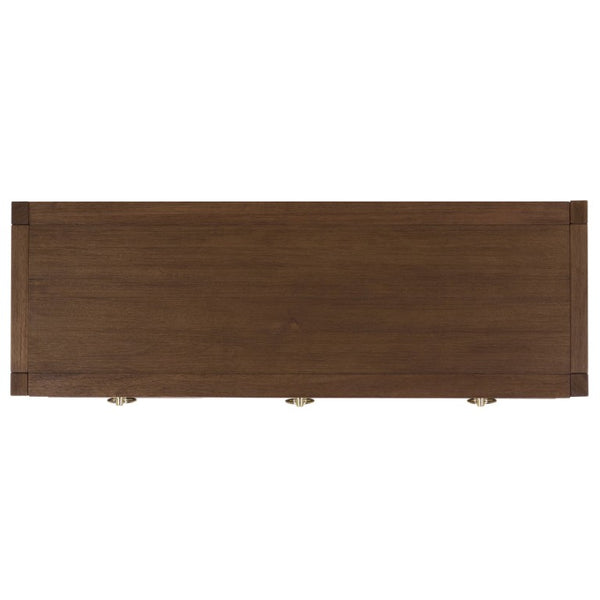 Safavieh Sadie Three Drawer Console Table Slim Entryway Storage with Bold Painted Finish Chocolate CNS9201D
