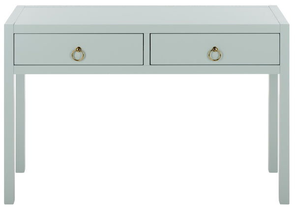Safavieh Moya Two Drawer Console Table Powder Blue Finish for Entryway Hallway or Sofa Light Blue CNS9202A