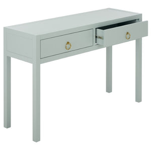 Safavieh Moya Two Drawer Console Table Powder Blue Finish for Entryway Hallway or Sofa Light Blue CNS9202A