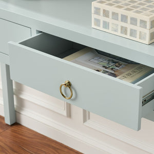 Safavieh Moya Two Drawer Console Table Powder Blue Finish for Entryway Hallway or Sofa Light Blue CNS9202A