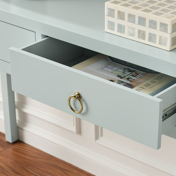 Safavieh Moya Two Drawer Console Table Powder Blue Finish for Entryway Hallway or Sofa Light Blue CNS9202A