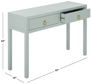 Safavieh Moya Two Drawer Console Table Powder Blue Finish for Entryway Hallway or Sofa Light Blue CNS9202A