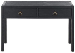 Safavieh Moya Two Drawer Console Table Powder Blue Finish for Entryway Hallway or Sofa Navy CNS9202B