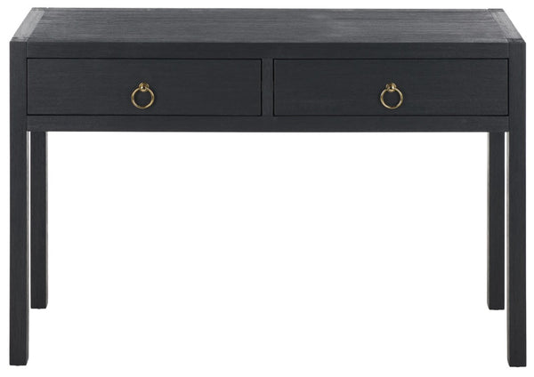 Safavieh Moya Two Drawer Console Table Powder Blue Finish for Entryway Hallway or Sofa Navy CNS9202B