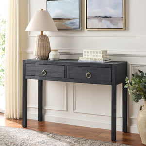 Safavieh Moya Two Drawer Console Table Powder Blue Finish for Entryway Hallway or Sofa Navy CNS9202B