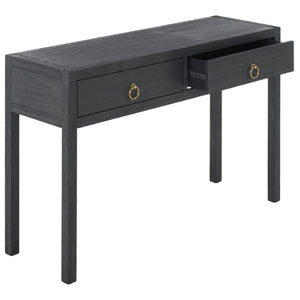 Safavieh Moya Two Drawer Console Table Powder Blue Finish for Entryway Hallway or Sofa Navy CNS9202B