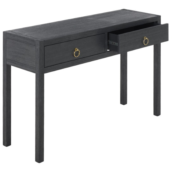 Safavieh Moya Two Drawer Console Table Powder Blue Finish for Entryway Hallway or Sofa Navy CNS9202B