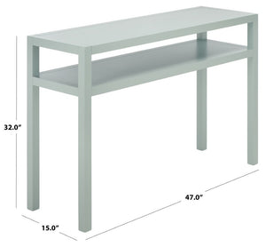 Safavieh Aeryn Slim Console Table with Lower Shelf for Entryway Hallway or Sofa Wall Accent Light Blue CNS9203A