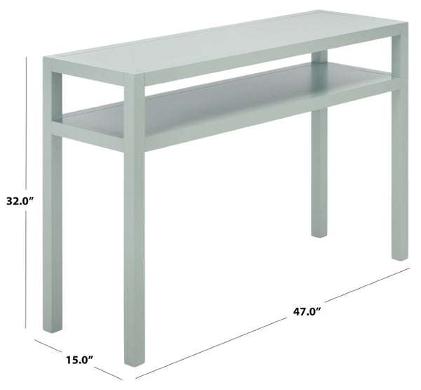 Safavieh Aeryn Slim Console Table with Lower Shelf for Entryway Hallway or Sofa Wall Accent Light Blue CNS9203A