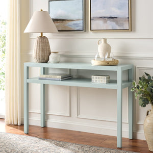 Safavieh Aeryn Slim Console Table with Lower Shelf for Entryway Hallway or Sofa Wall Accent Light Blue CNS9203A