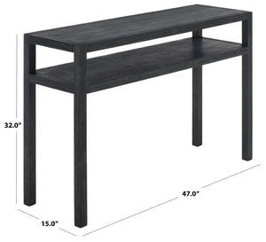 Safavieh Aeryn Slim Console Table with Lower Shelf for Entryway Hallway or Sofa Wall Accent Navy CNS9203B