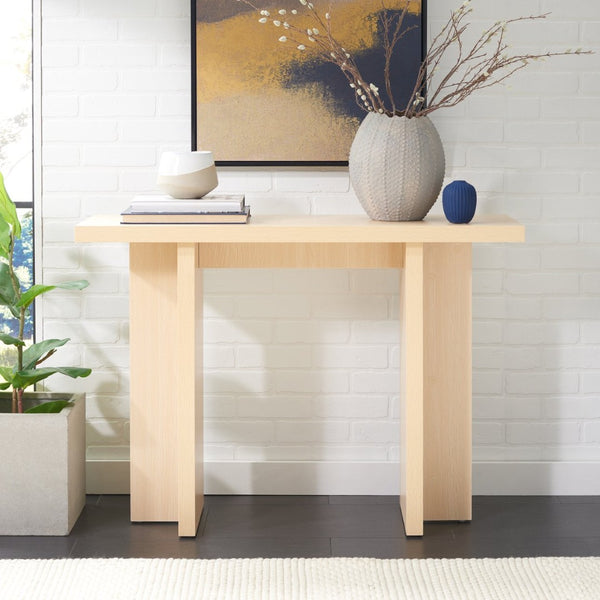 Safavieh Florence Small Console Table – Modern Minimalist Design For Entryways And Narrow Spaces, Stylish Accent Natural CNS9300A