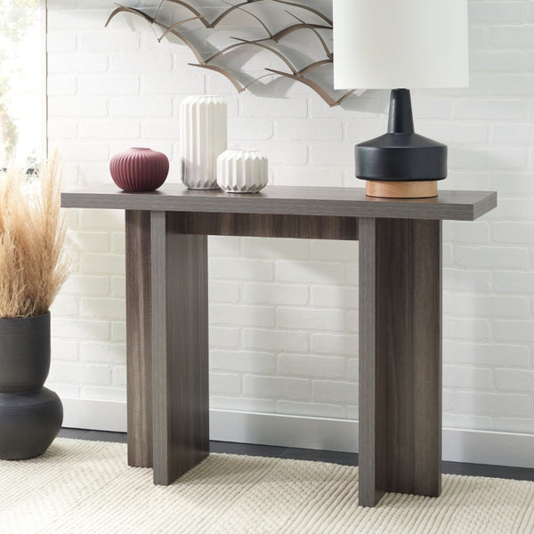 Safavieh Florence Small Console Table – Modern Minimalist Design For Entryways And Narrow Spaces, Stylish Accent Slate Grey CNS9300B