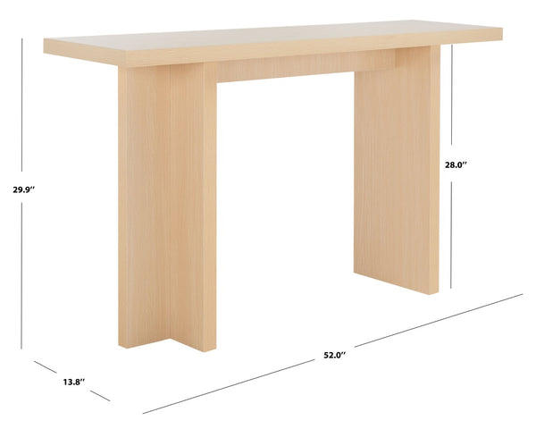 Safavieh Florence Large Console Table - Modern Architectural Design For Entryways, Hallways & Living Spaces Natural CNS9301A
