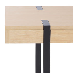 Safavieh Klausner Console Table - Rustic Sand Top With Sleek Black Metal Legs For Modern Home Elegance Sand ,Black Wood ,Metal Cns9302a