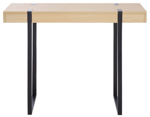 Safavieh Klausner Console Table - Rustic Sand Top With Sleek Black Metal Legs For Modern Home Elegance Sand ,Black Wood ,Metal Cns9302a