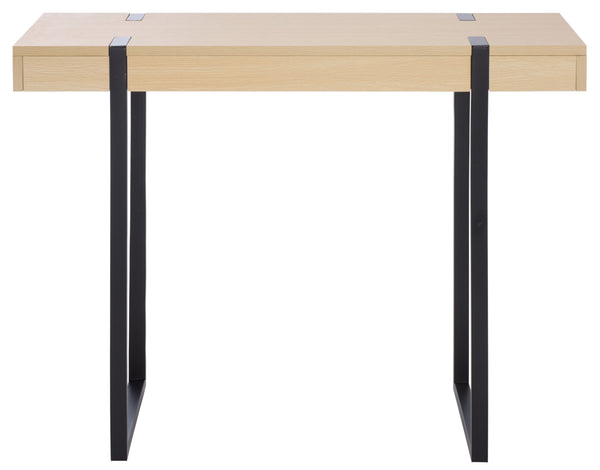 Safavieh Klausner Console Table - Rustic Sand Top With Sleek Black Metal Legs For Modern Home Elegance Sand ,Black Wood ,Metal Cns9302a