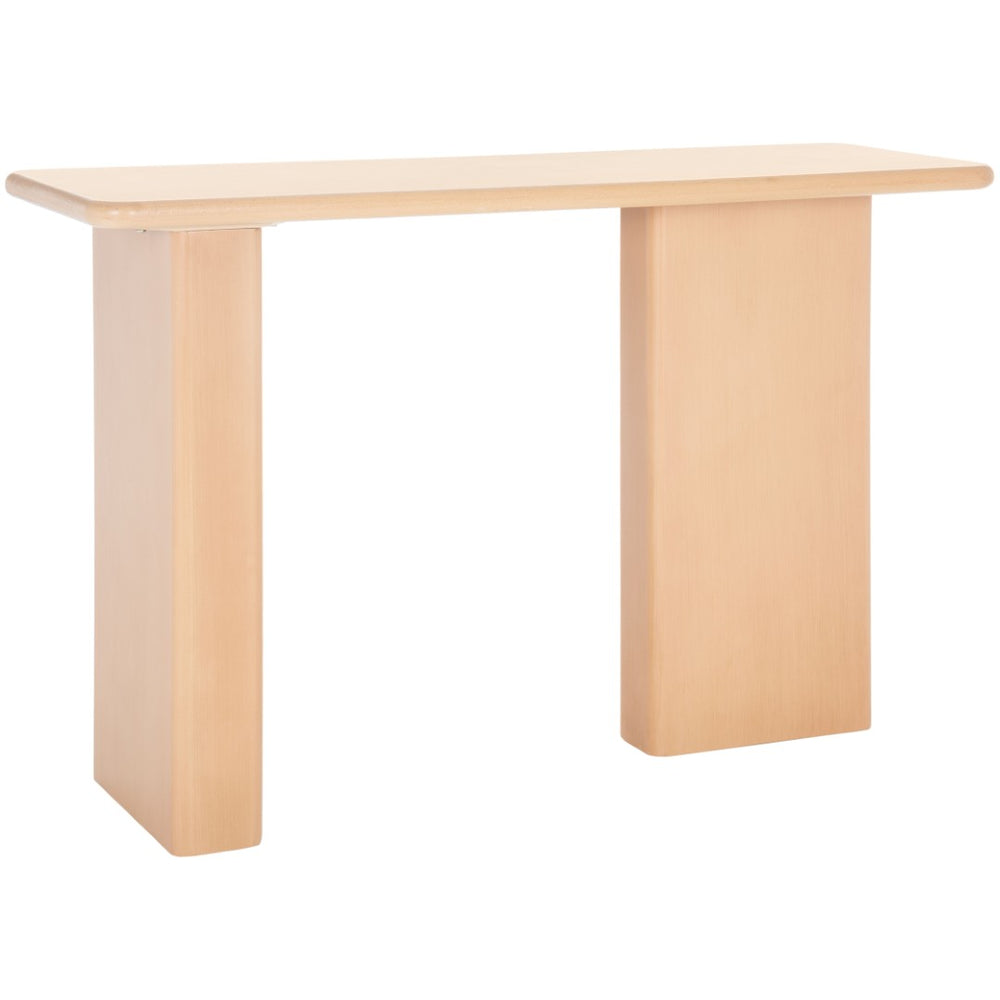 Safavieh Enyo Console Table - Minimalist Natural Wood Design With Asymmetrical Legs For Modern Living Spaces CNS9703A