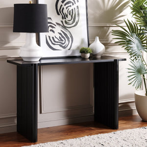 Safavieh Buckley Console Table: Rustic Charm Meets Modern Utility For Stylish Entryways And Living Spaces Black CNS9704B