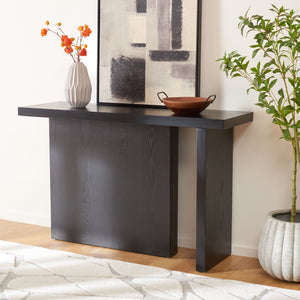 Safavieh Assana Console Table - Modern Sculptural Design For Entryways, Living Rooms, Or Home Offices Black CNS9707A