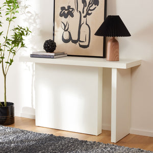 Safavieh Assana Console Table - Modern Sculptural Design For Entryways, Living Rooms, Or Home Offices Ivory CNS9707B