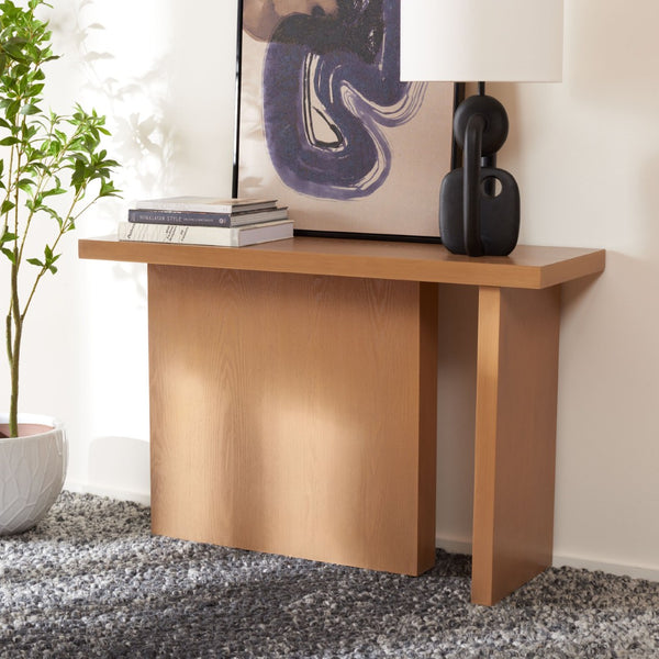 Safavieh Assana Console Table - Modern Sculptural Design For Entryways, Living Rooms, Or Home Offices Sand CNS9707C