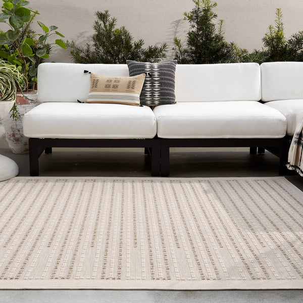 Jaipur Living Vibe by Jaipur Living Theorem Striped Polypropylene Rug for Indoor Outdoor Spaces 3' x 8' RUG157316