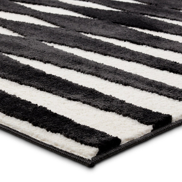 Jaipur Living Calix By Nikki Chu Apyre Cnu01 Powerloomed Machinemade 70% Polypropylene 30% Polyester Geometric Geometric Indoor Rug Black, White 70% Polypropylene 30% Polyester Rug159547