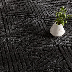 Jaipur Living Calix By Nikki Chu Ziazan Cnu04 Powerloomed Machinemade 70% Polypropylene 30% Polyester Geometric Geometric Indoor Rug Black 70% Polypropylene 30% Polyester Rug159565