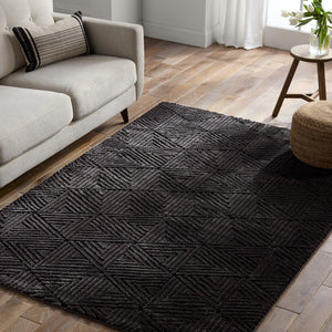 Jaipur Living Calix By Nikki Chu Ziazan Cnu04 Powerloomed Machinemade 70% Polypropylene 30% Polyester Geometric Geometric Indoor Rug Black 70% Polypropylene 30% Polyester Rug159565