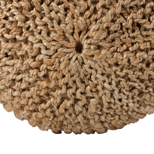 Jaipur Living Vibe by Jaipur Living Azene Handwoven Jute Cylinder Pouf for Boho or Coastal Rooms Tan ACF100004