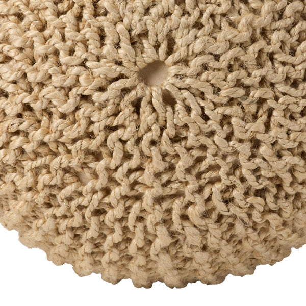 Jaipur Living Vibe by Jaipur Living Azene Handwoven Jute Cylinder Pouf for Boho or Coastal Rooms Beige ACF100005