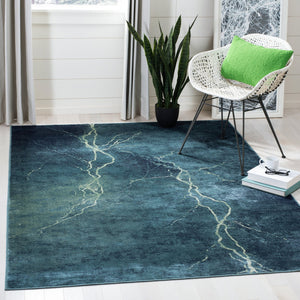 Safavieh Constellation Vintage Power Loomed Area Rug – Stylish Abstract Design For Contemporary Spaces Turquoise ,Multi 67.7% Viscose,20.6% Polyester,11.8% Cotton Cnv748-2224-3