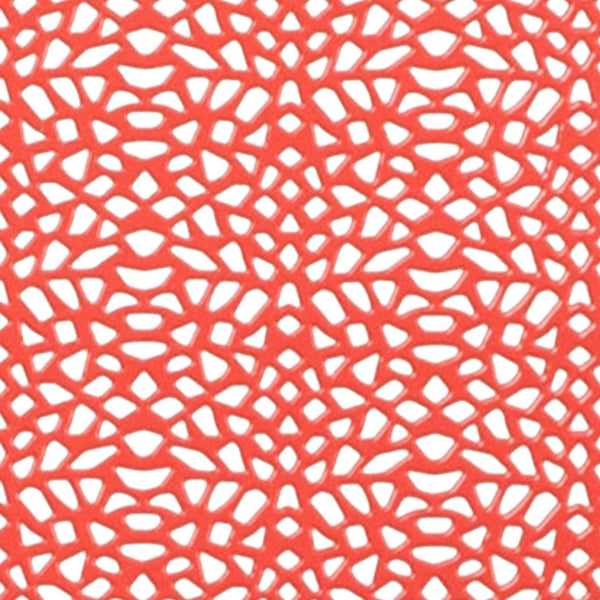 English Elm Oia Commercial-Grade Steel Patio Arm Chair with Decorative Rain Flower Pattern for Indoor & Outdoor Use Coral CO-2-RED-GG