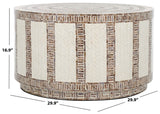 Safavieh Keary Round Coffee Table White / Gold 29.9" x 29.9" x 16.9"