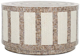 Safavieh Keary Round Coffee Table White / Gold 29.9" x 29.9" x 16.9"