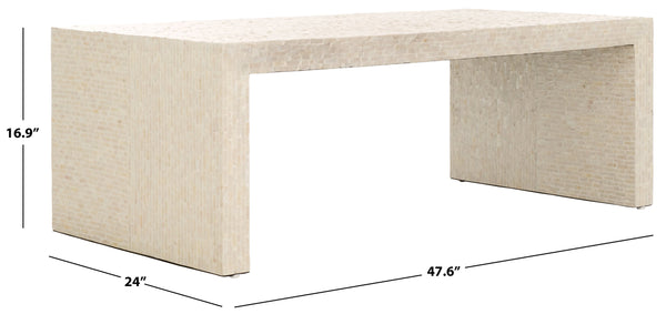 Safavieh Scarlett Rectangle Coffee Table – Elegant Natural Capiz Design For Timeless Home Décor & Style Natural Mdf Solid Wood ,Capiz Cof1802a
