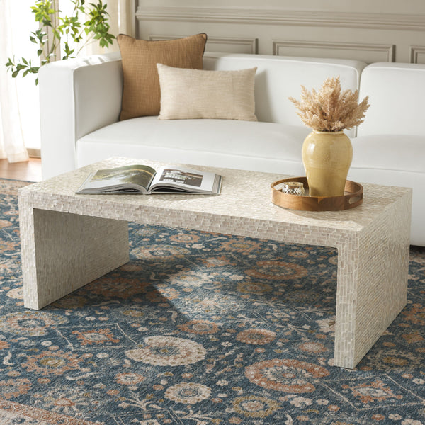 Safavieh Scarlett Rectangle Coffee Table – Elegant Natural Capiz Design For Timeless Home Décor & Style Natural Mdf Solid Wood ,Capiz Cof1802a