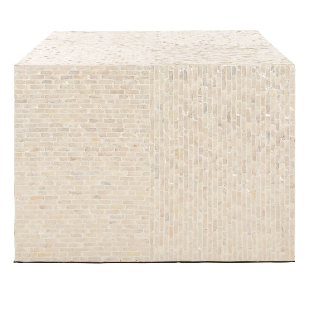 Safavieh Scarlett Rectangle Coffee Table – Elegant Natural Capiz Design For Timeless Home Décor & Style Natural Mdf Solid Wood ,Capiz Cof1802a