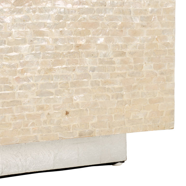 Safavieh Scarlett Rectangular Prism Coffee Table - Elegant Natural Capiz Design With Silver Base For Modern Homes Natural ,Silver Mdf Solid Wood ,Capiz Cof1803a