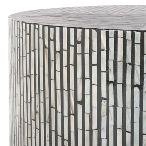 Safavieh Hamza Round Coffee Table - Elegant Black Mother Of Pearl Design, Modern Luxury For Your Living Space Multi ,Black Mdf Solid Wood ,Mop Cof1804a