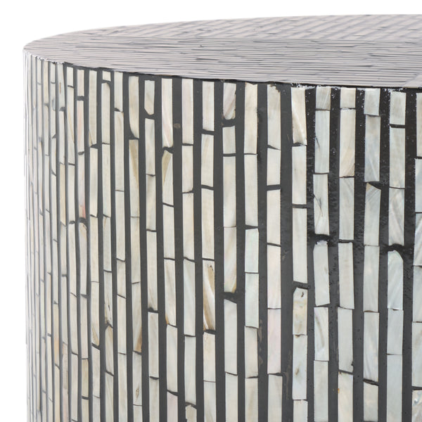 Safavieh Hamza Round Coffee Table - Elegant Black Mother Of Pearl Design, Modern Luxury For Your Living Space Multi ,Black Mdf Solid Wood ,Mop Cof1804a