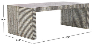 Safavieh Hamza Rectangle Coffee Table – Elegant Black With Unique Mother Of Pearl Inlays For Sophisticated Style Multi ,Black Mdf Solid Wood ,Mop Cof1805a