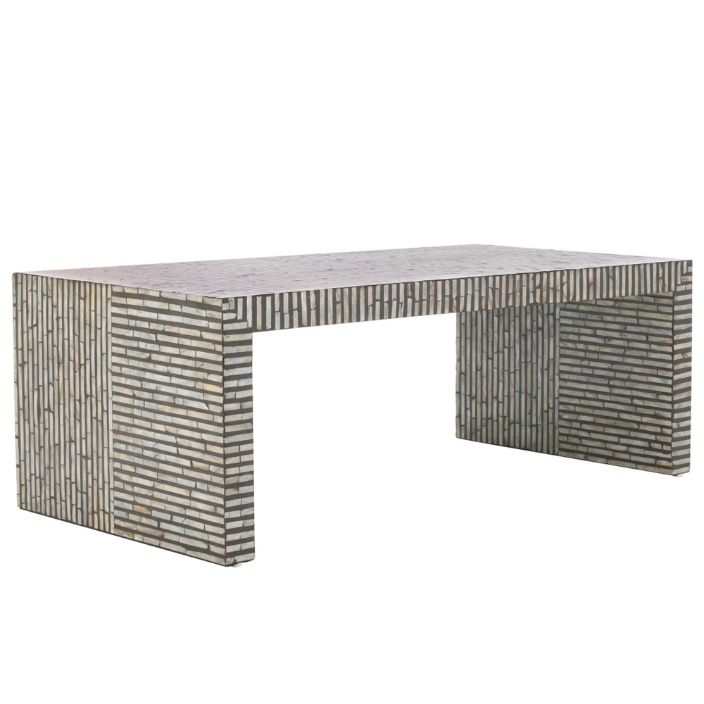 Safavieh Hamza Rectangle Coffee Table - Luxurious Black Design With Stunning Mother Of Pearl Inlays, 47.6" W COF1805A