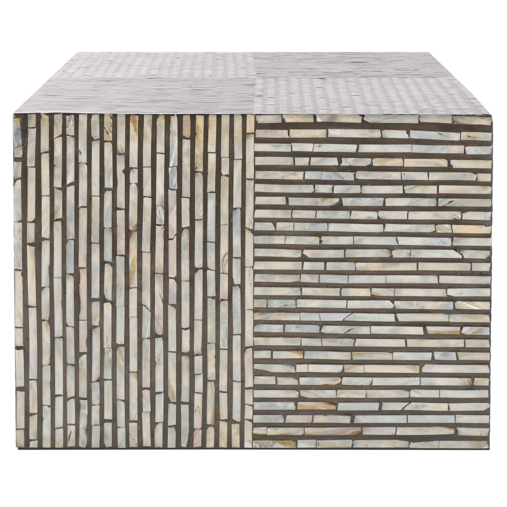 Safavieh Hamza Rectangle Coffee Table – Elegant Black With Unique Mother Of Pearl Inlays For Sophisticated Style Multi ,Black Mdf Solid Wood ,Mop Cof1805a