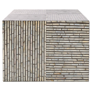 Safavieh Hamza Rectangle Coffee Table – Elegant Black With Unique Mother Of Pearl Inlays For Sophisticated Style Multi ,Black Mdf Solid Wood ,Mop Cof1805a