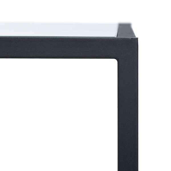 Safavieh Ackley Modern Glass Coffee Table With Storage Shelf - Sleek Black Frame For Contemporary Living Spaces COF2000A