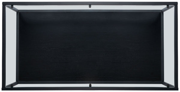 Safavieh Ackley Modern Glass Coffee Table With Storage Shelf - Sleek Black Frame For Contemporary Living Spaces COF2000A